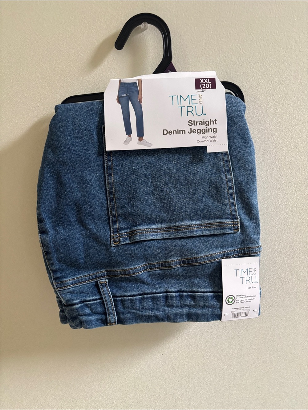 Time and Tru Women's Straight Denim Jegging - Blue